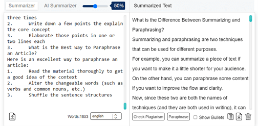 Summarizing with Editpad's Text Summarizer
